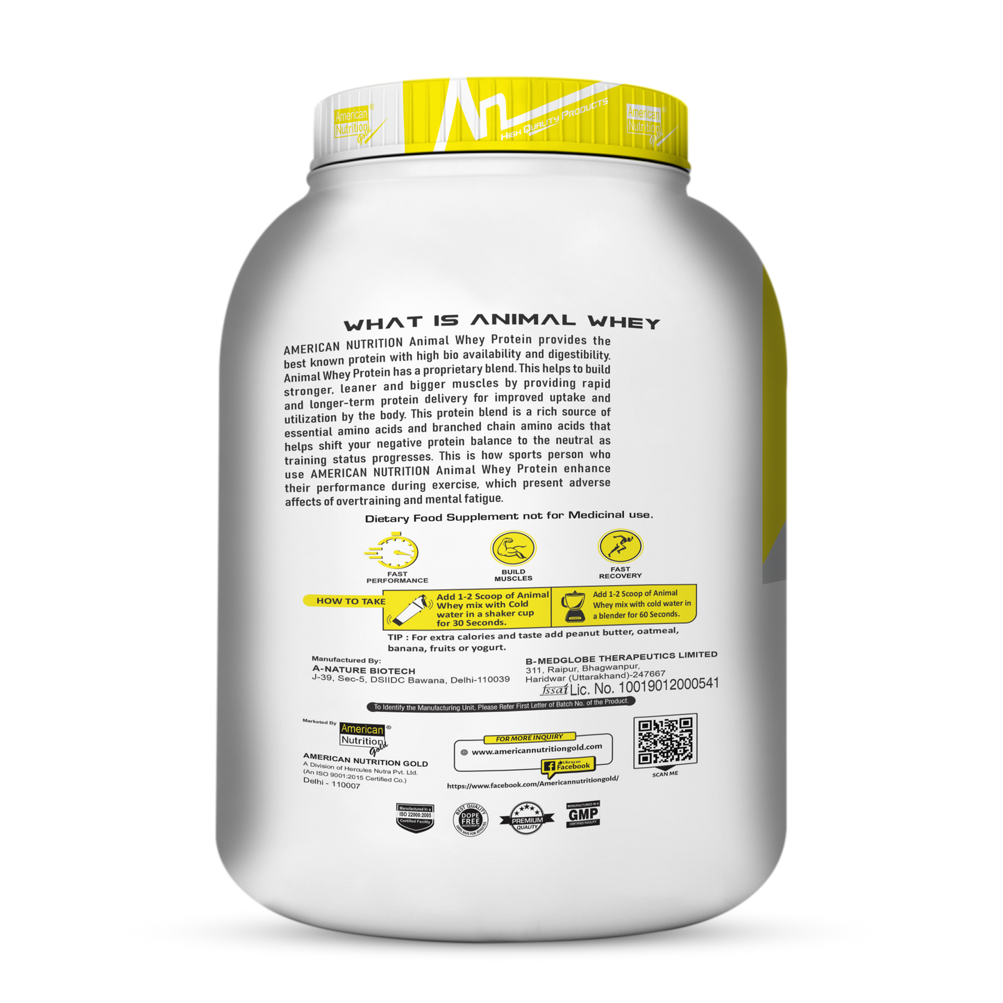 American Nutrition Animal Whey Chocolate 2.25 Kg