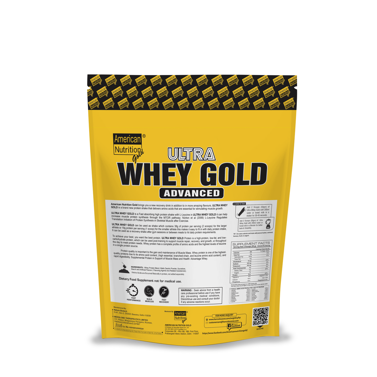 American Nutrition Ultra Whey gold Chocolate 2.7 Kg