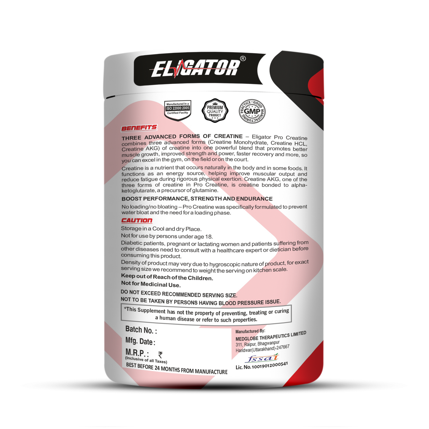 Eligator Nutrition Pro Micronized Creatine 100 Servings