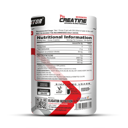 Eligator Nutrition Pro Micronized Creatine 100 Servings